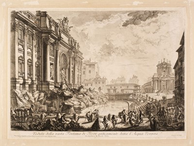 Lot 24 - Piranesi (Giovanni Battista, 1720-78). Veduta della vasta Fontana di Trevi anticamente..., 1751