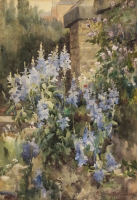 Lot 290 - Dawson (Edith Brearey, 1862-1928). Blue Delphiniums