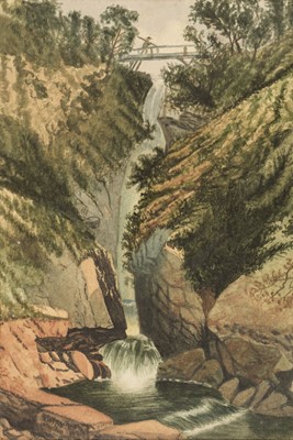 Lot 156 - Williams (A., later 19th century). Waterfall in Wales, possibly Pistyll Rhaeadr, 1870, watercolour