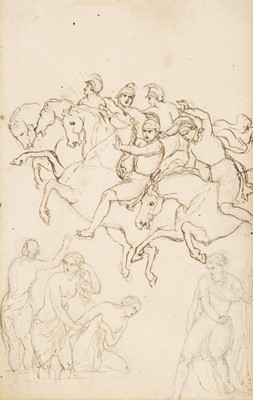 Lot 163 - English School. Five Studies of Classical Figures, pen and brown ink, circa 1820