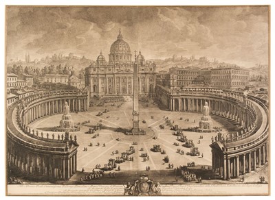Lot 44 - Vasi (Giuseppe, 1710-1782). Il Prospetto principale del Tempio e Piazza di S. Pietro ..., 1774