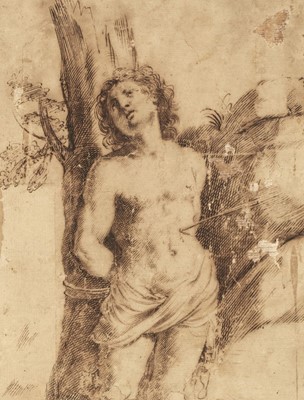 Lot 82 - Attributed to Guercino (1591 -1666). Martyrdom of Saint Sebastian, circa 1630