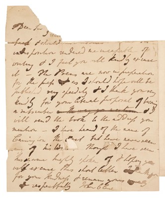 Lot 302 - Clare (John, 1793-1864). Autograph Letter Signed, 'John Clare', no date, c. 1833