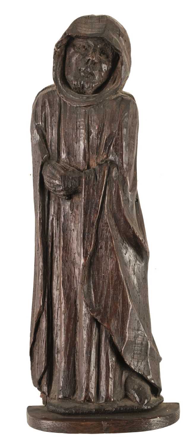 Lot 110 - North European School. Standing monk, probably Flemish or German, 17th century, carved oak