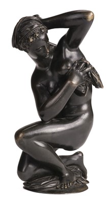 Lot 390 - After Giambologna. Crouching Venus, bronze