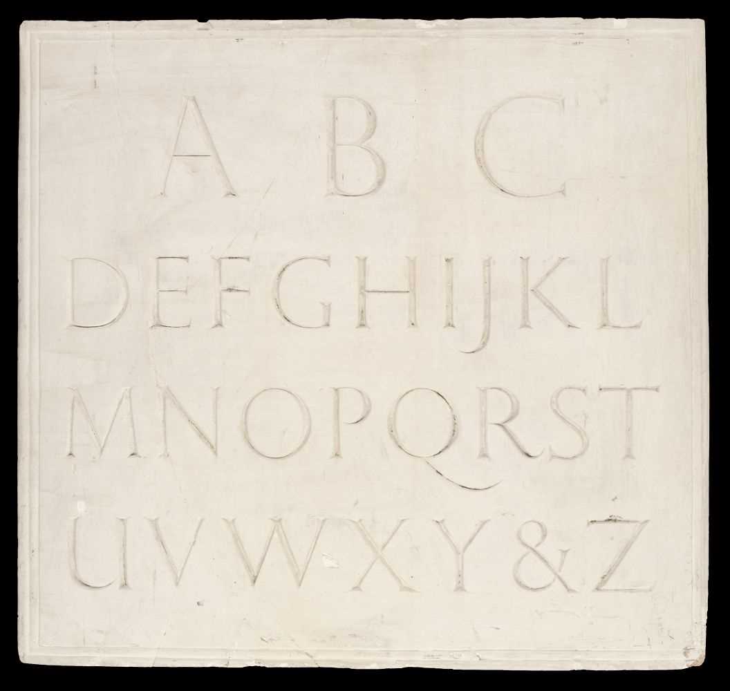 Lot 394 - After Eric Gill (1882-1942). Alphabet, plaster