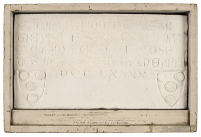 Lot 388 - Italian School. Plaster Commemoration Tablet