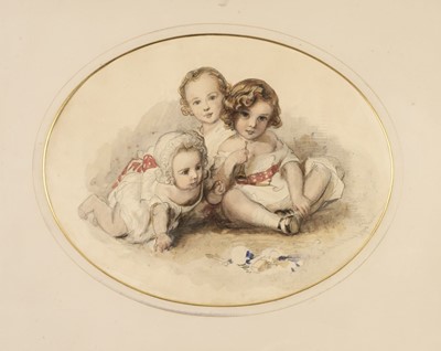 Lot 181 - Hartmann (Carl, 1818-1857). The Baden Powell Children, circa 1856, watercolour