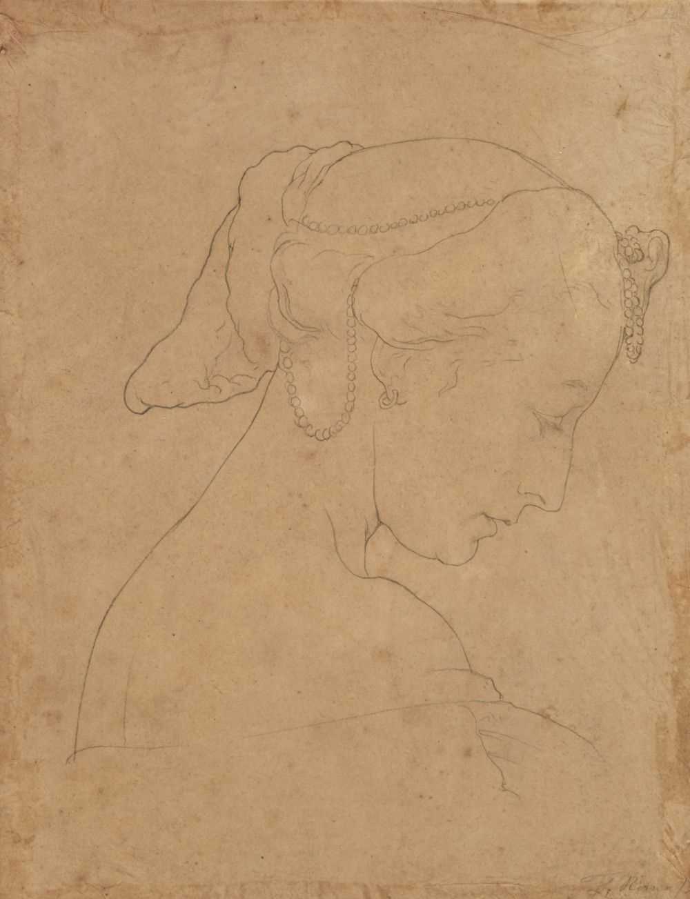 Lot 179 - Leighton (Frederick, 1830-1896). Study of a Female Head, circa 1853