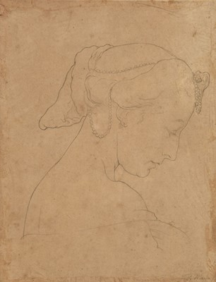 Lot 179 - Leighton (Frederick, 1830-1896). Study of a Female Head, circa 1853