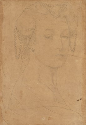 Lot 180 - Leighton (Frederick, 1830-1896). Study of a Female Head, circa 1853