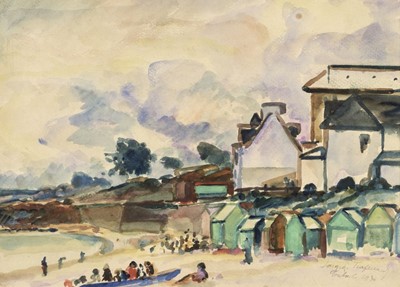 Lot 305 - French School. View of Tréboul, 1930, watercolour