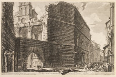 Lot 33 - Piranesi (Giovanni Battista). Veduta degli avanzi del Foro di Nerva, 1757, etching, 2nd or 3rd state