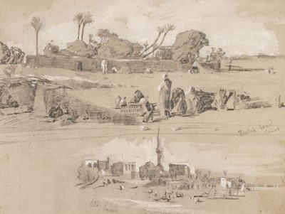 Lot 185 - Brabazon (Hercules Brabazon, 1821-1906). Cairo, and Suez, circa 1860s, 2 pencil sketches