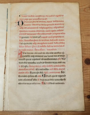 Lot 331 - Missal Leaves. Six manuscript missal leaves on vellum, circa 1350