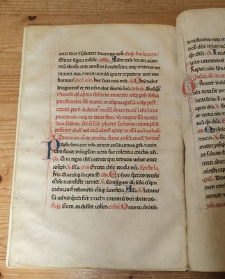 Lot 331 - Missal Leaves. Six manuscript missal leaves on vellum, circa 1350