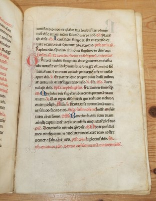 Lot 331 - Missal Leaves. Six manuscript missal leaves on vellum, circa 1350