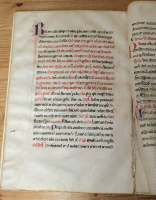 Lot 331 - Missal Leaves. Six manuscript missal leaves on vellum, circa 1350