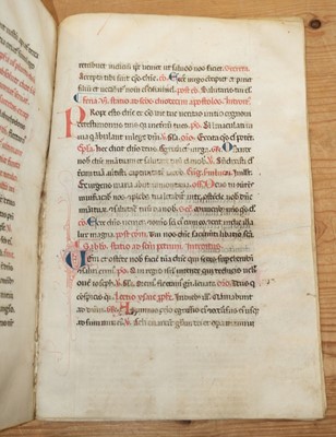 Lot 331 - Missal Leaves. Six manuscript missal leaves on vellum, circa 1350