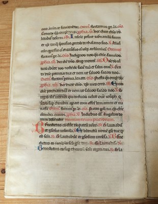 Lot 331 - Missal Leaves. Six manuscript missal leaves on vellum, circa 1350