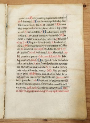 Lot 331 - Missal Leaves. Six manuscript missal leaves on vellum, circa 1350