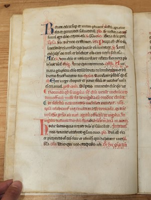 Lot 331 - Missal Leaves. Six manuscript missal leaves on vellum, circa 1350