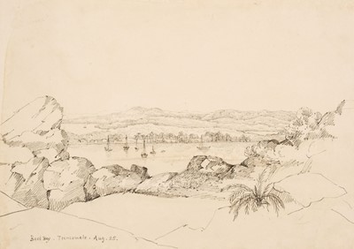 Lot 183 - Ceylon. A group of 3 pencil drawings of Ceylon scenes by an unidentified artist, c. 1820s