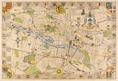 Lot 90 - British Pictorial City Maps. Seven Pictorial Maps, early 20th century