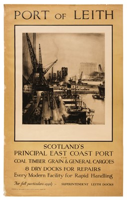 Lot 210 - LNER Travel Poster. Port of Leith. Scotland's Principal East Coast Port for Coal, Timber, Grain