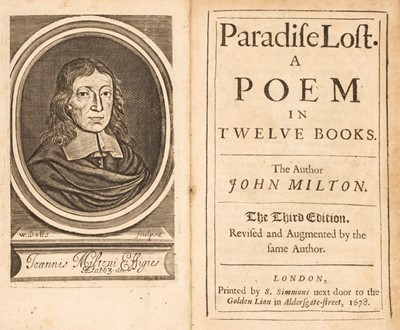 Lot 348 - Milton (John). Paradise Lost. A Poem in Twelve Books, 3rd edition, Revised and Augmented, 1678