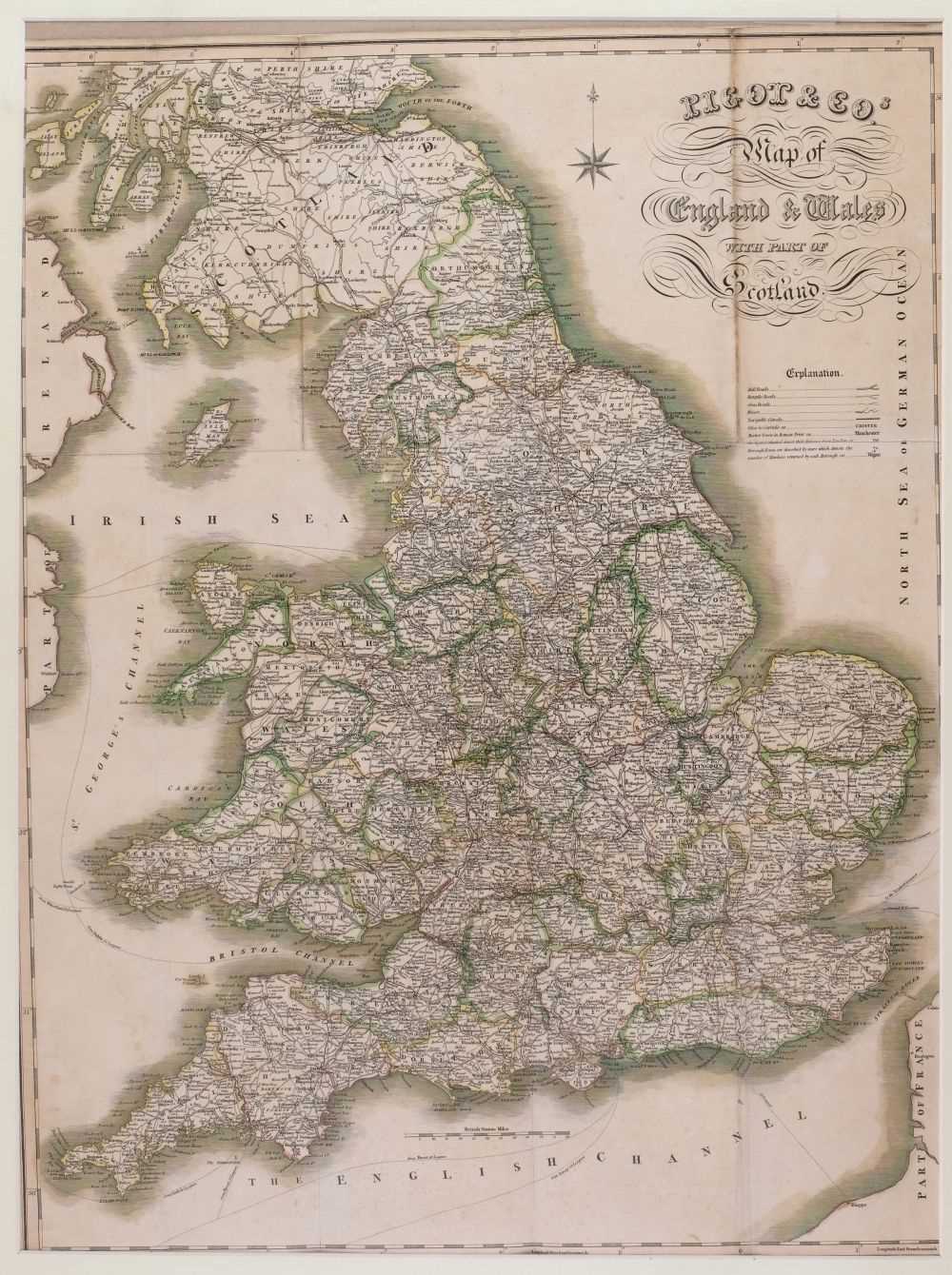 Lot 46 - Pigot (James). Pigot & Co.'s Map of England & Wales with part of Scotland, circa 1839