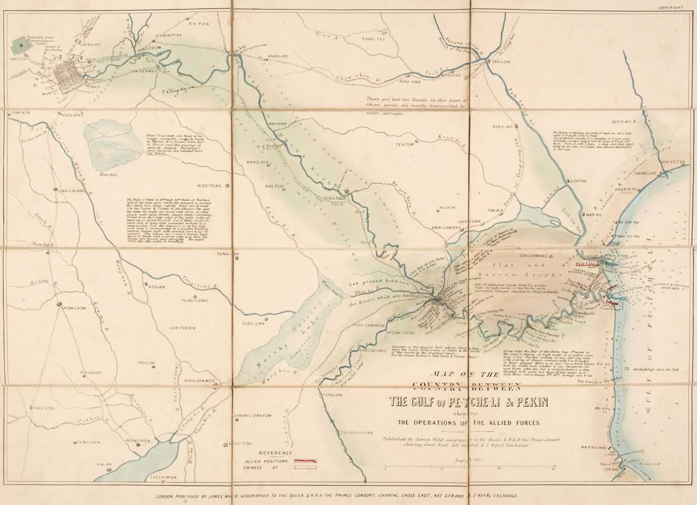 Lot 10 - China. Wyld (James), Map of the Country between the Gulf of Pe-Tch-Li & Pekin..., circa 1860