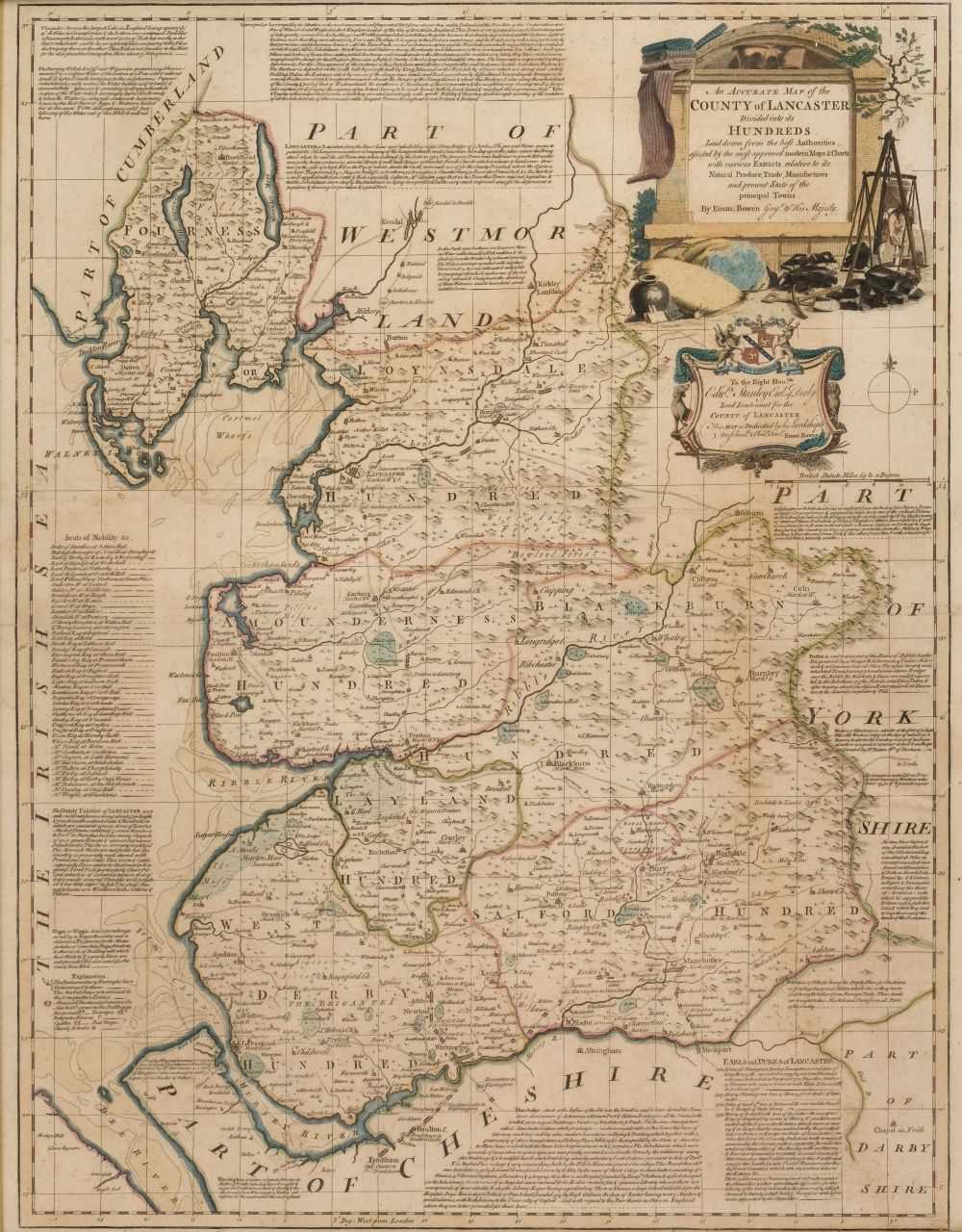 Lot 26 - Lancashire. Bowen (Emanuel), An Accurate Map of the County of Lancashire..., circa 1765