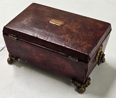 Lot 441 - Sewing box. A leather work box, Thomas Lund, 57 Cornhill, London, circa 1815