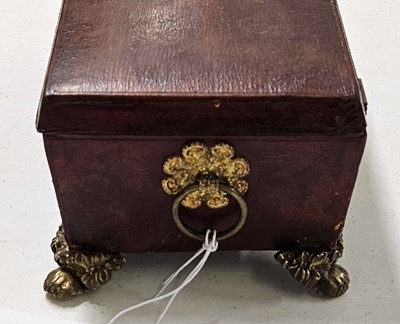 Lot 441 - Sewing box. A leather work box, Thomas Lund, 57 Cornhill, London, circa 1815