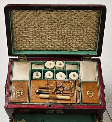 Lot 441 - Sewing box. A leather work box, Thomas Lund, 57 Cornhill, London, circa 1815
