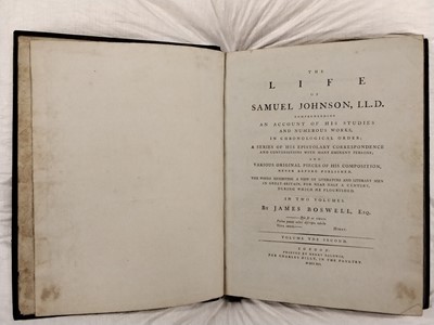 Lot 168 - Boswell (James). The Life of Samuel Johnson, 2 volumes, 1st edition, 1791