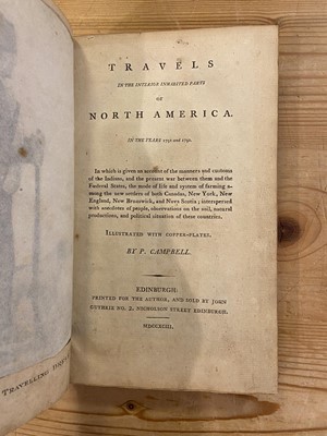 Lot 170 - Campbell (Patrick). Travels in the Interior Inhabited Parts of North America, 1st edition, 1793