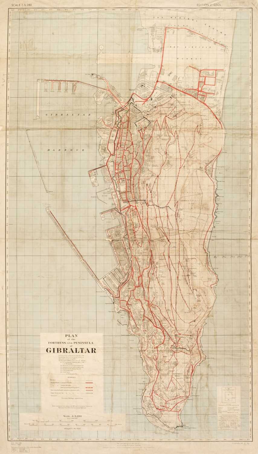 Lot 24 - Gibraltar. Plan of the Fortress and Peninsula of Gibraltar, War Office & Air Ministry, 1956