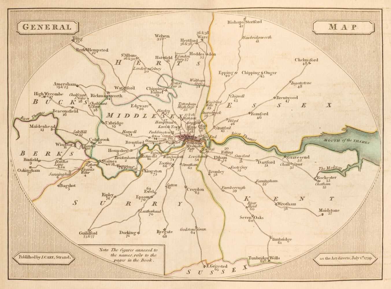 Lot 49 - Road Maps. A collection of approximately 100 maps, mostly 17th - 19th century