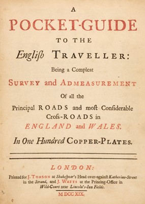 Lot 56 - Gardner (Thomas). A Pocket Guide to the English Traveller..., J. Tonson & J. Watts, 1719