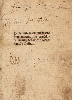 Lot 15 - Bible [Latin]. Biblia integra..., 1495