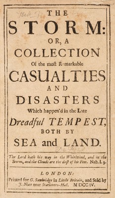 Lot 109 - [Defoe, Daniel]. The Storm, 1st edition, 1704