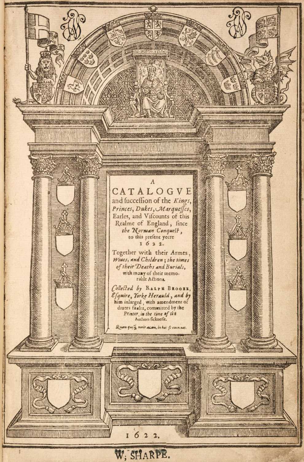 Lot 58 - Brooke (Ralph). A Catalogue and Succession of the Kings... 1622