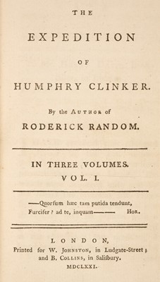 Lot 147 - Smollett (Tobias). The Expedition of Humphry Clinker, 3 volumes, 1st edition, London: 1771