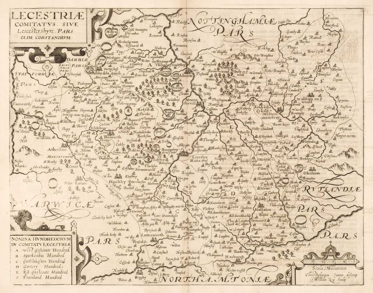 Lot 28 - Leicestershire & Rutland. A Collection of 40 maps, 17th - 19th century