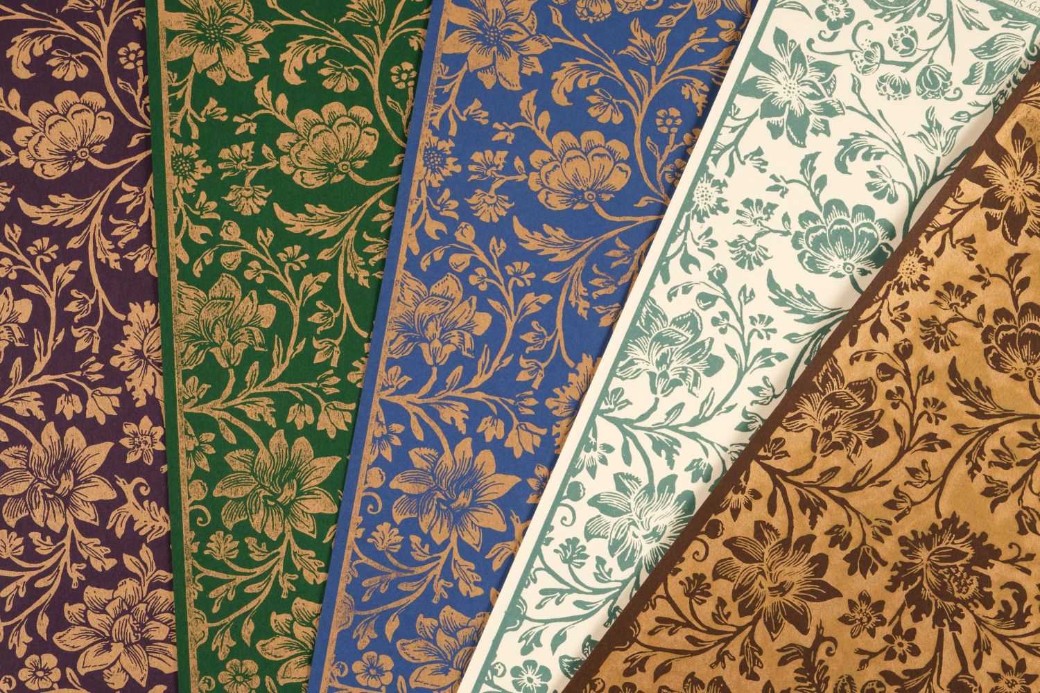 Lot 202 - Decorative papers. A selection of hand-marbled and printed decorative papers