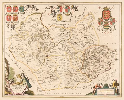 Lot 30 - Leicestershire & Rutland. Jansson (Jan), Leicestrensis Comitatus cum Rutlandiae..., circa 1650