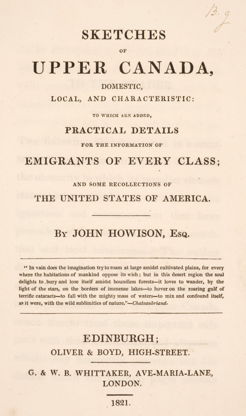 Lot 239 - Howison (John). Sketches of Upper Canada,
