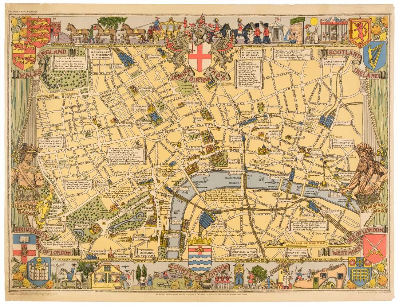 Lot 36 - London. Bullock (L. G.). Children's Map of London, circa 1948
